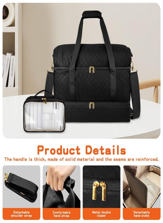 Jenlan Women's Weekender Duffle Bag - Personal Item Bag for Airplanes with Shoe Compartment & Toiletry Bag | Overnight Bag for Travel, Yoga, Hospital, Gym | Adjustable Shoulder Strap - Image 3